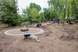 Park während der Arbeiten